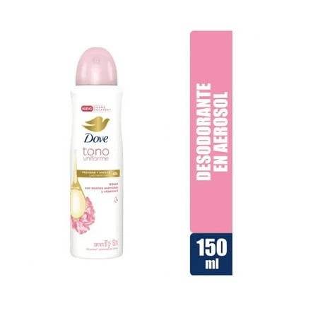 Dove Antitranspirante Aerosol Tono Uniforme Rosas Con Aceites Escenciales Y Vitamina E 150 Ml