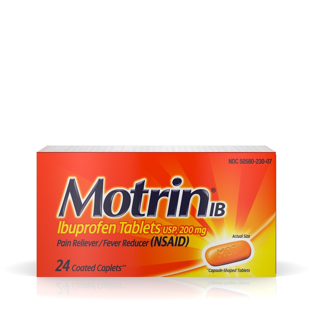 Motrin Ibuprofen Coated Caplets 24 ct 6ct