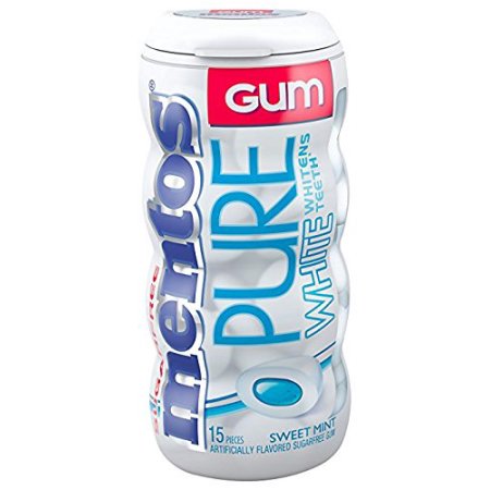 Mentos Pure White Gum  Sweet Mint  10 Ct