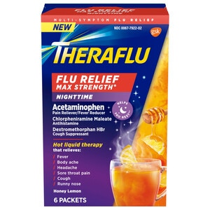 Theraflu Max Strength Nighttime Flu Relief Packets, Honey Lemon 3ct