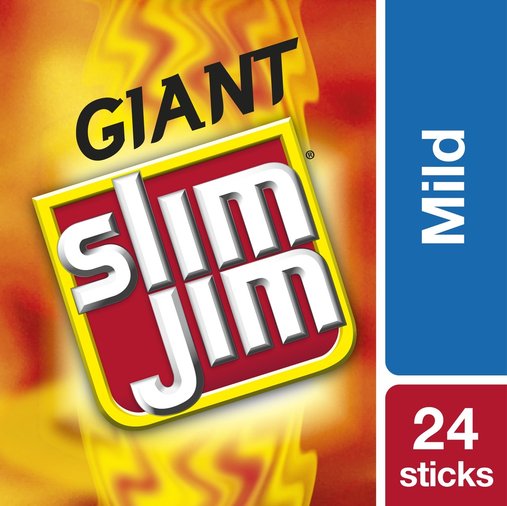 Slim Jim Mild Giant Smoked Snack Sticks 24 Ct