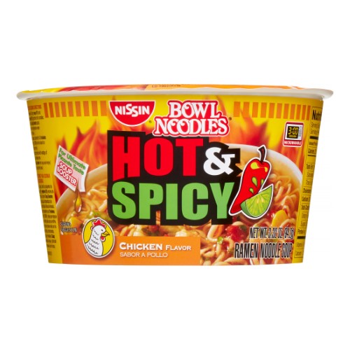 Hot & Spicy Chicken Ramen Noodle Soup Bowls 