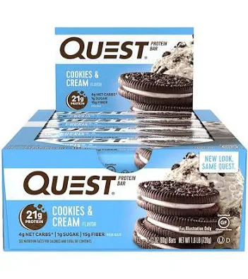 Quest Protein Bar Cookies & Cream 12ct