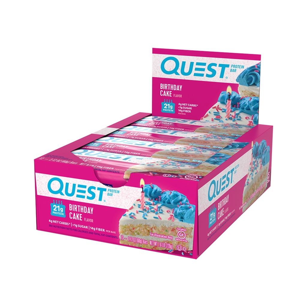 Quest Protein Bar Birthday Cake 12ct