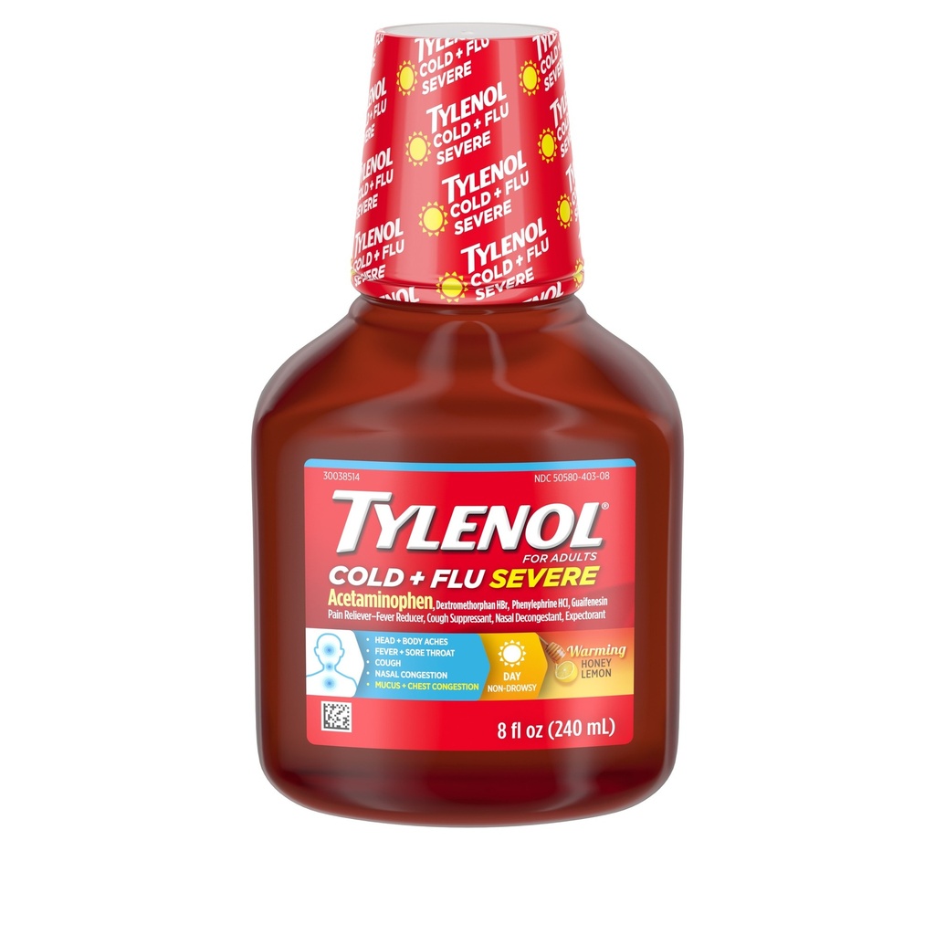 TYLENOL Flu Severe Honey Lemon 8 Fl Oz