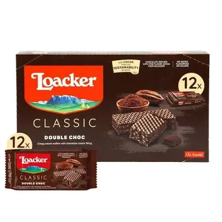Loacker double Chocolate Wafers 12Ct
