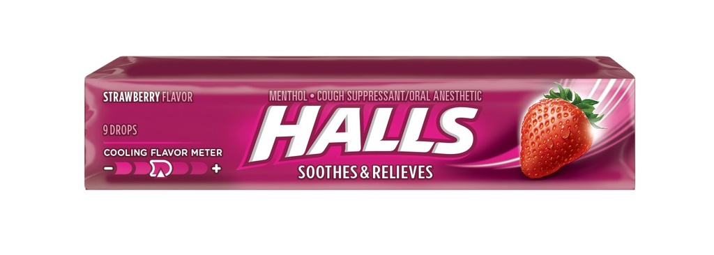 Halls Cough Drop Strawberry U.S.A