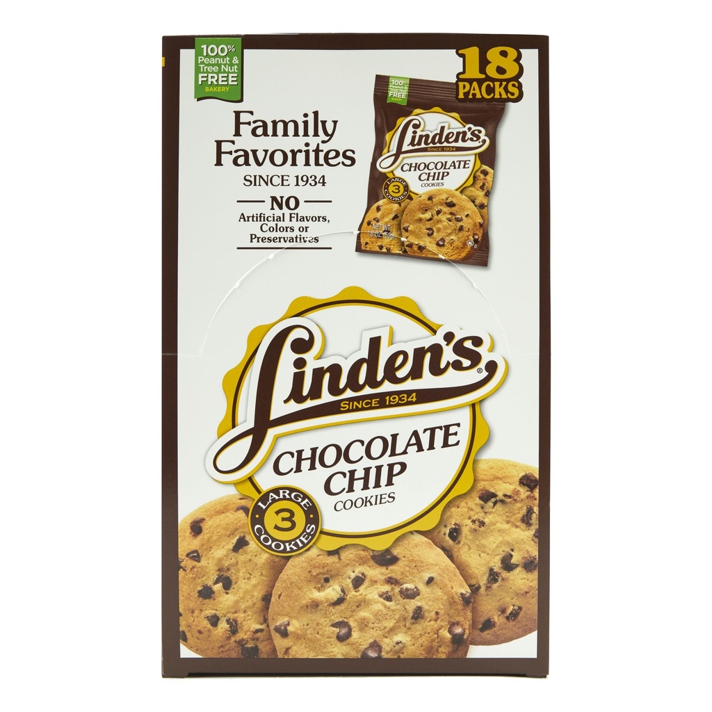 Linden Chocolate Chip Cookies 18 Packs
