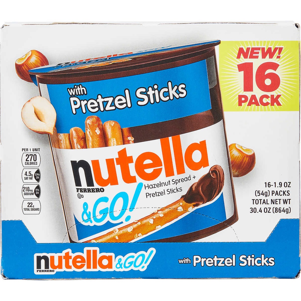 Nutella and Go Hazelnut Pretzel 16 Ct
