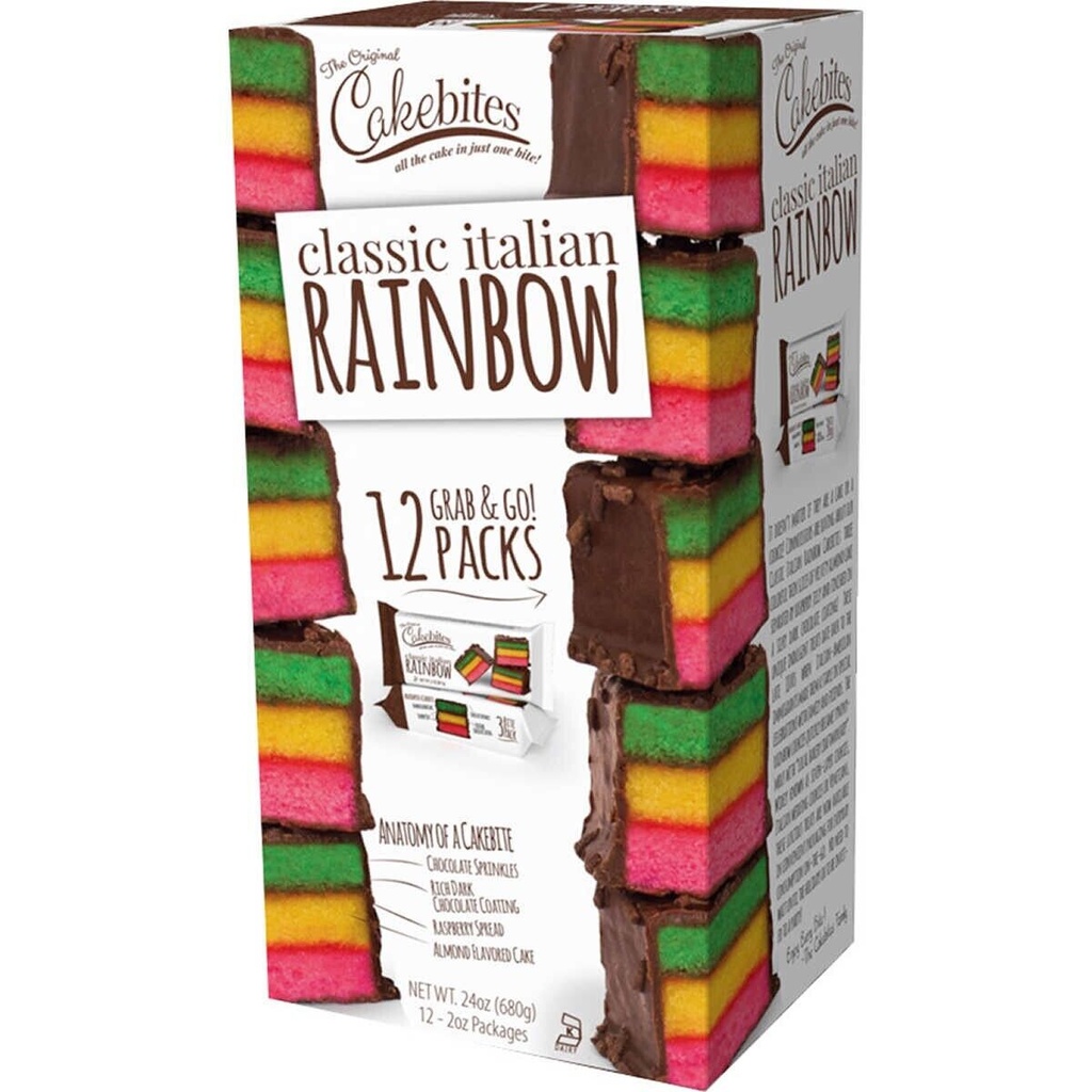 Cake Bites Italian Rainbow 12CT