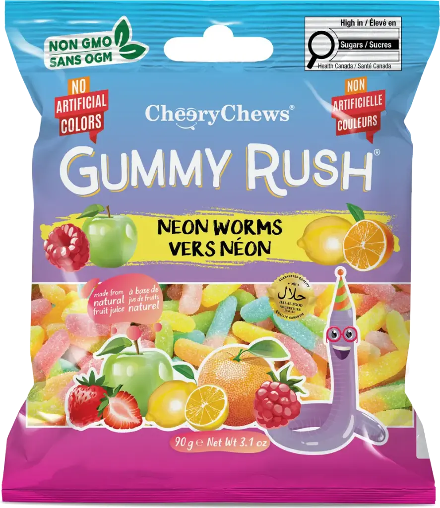 Gummy Rush Neon Worms 12CT