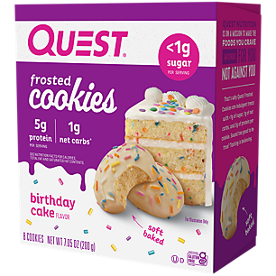 Quest Frosted Birthday Cake - 8ct