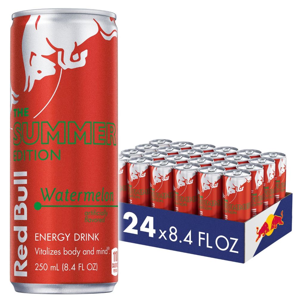 Red Bull Red Edition Watermelon Energy Drink  8.4 Fl. Oz.  Pack of 24 Cans