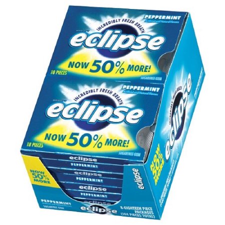 Eclipse Chewing Gum  Peppermint  18 Count Tear