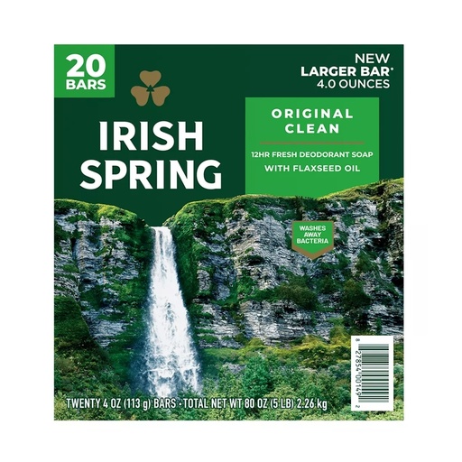Irish Spring Original Clean Bar Soap (Pack of 20)