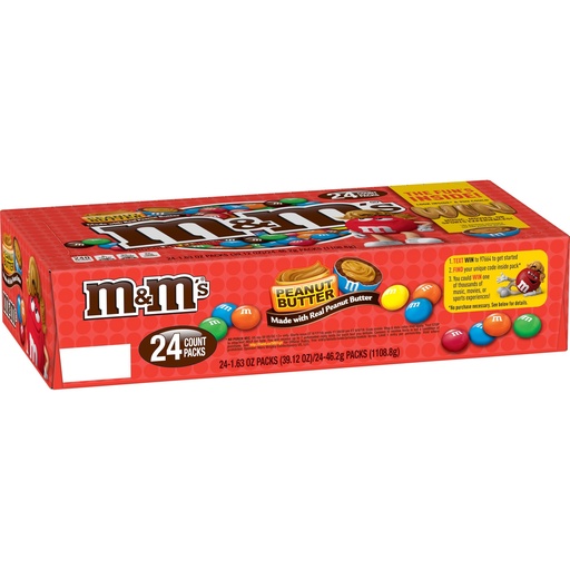 M&M's Peanut Butter Chocolate Candy - 1.63 Oz 24CT