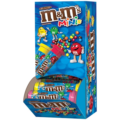 M&M'S Milk Chocolate Mini Tubes, 1.08 Oz, Box of 24 Tubes
