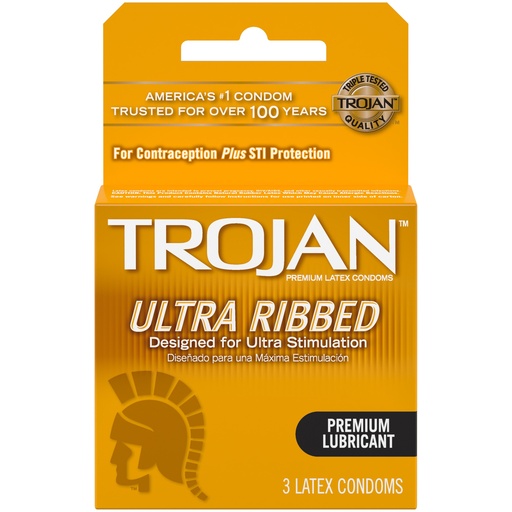 Trojan Ultra Ribbed Condoms 3 Pack 6CT