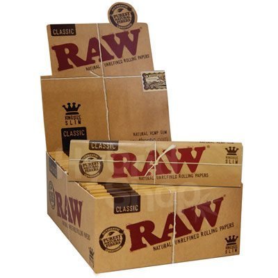 Raw Classic King Size Slim Natural Unrefined Rolling Papers
