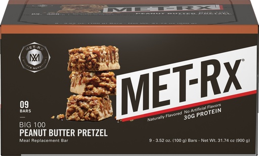 MET-Rx Peanut Butter Pretzel, 9 Bars 
