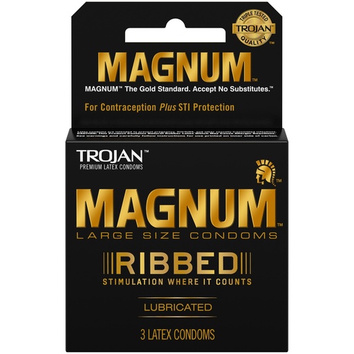Trojan Magnum Ribbed Lubricated Condoms 6ct