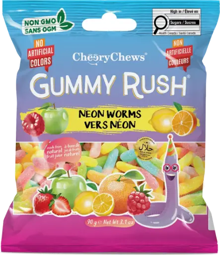 Gummy Rush Neon Worms 12CT