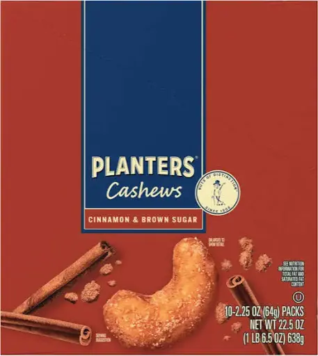 Planters Cashew Cinnamon Brown 10CT