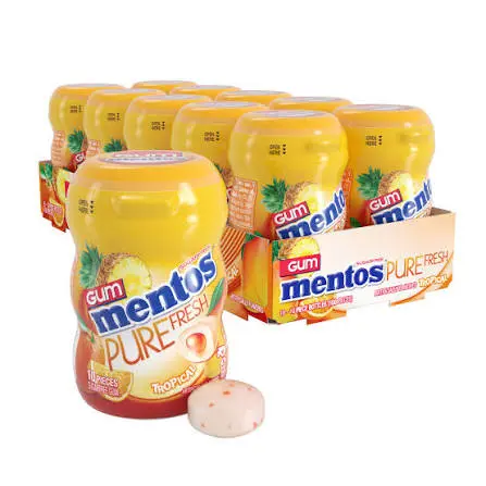 Mentos Mini Tropical Gum 10CT