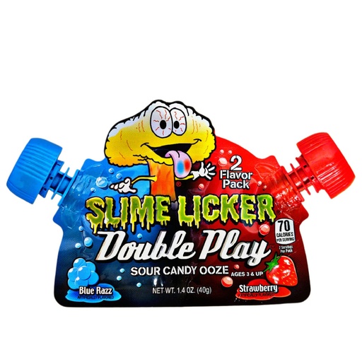 Slime Licker Double Play Blue Razz & Strawberry 12CT