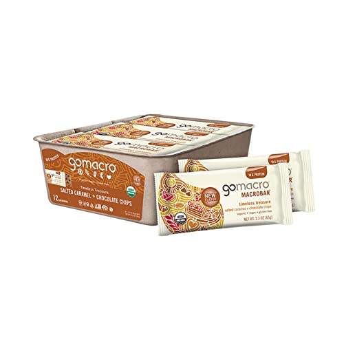 GoMacro Salted Caramel & Chocolate Chips 12 Bars (2.3 Oz Each)