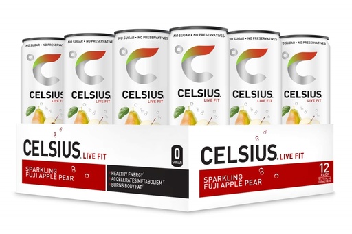 CELSIUS Fuji Apple Pear 12 Oz 12CT